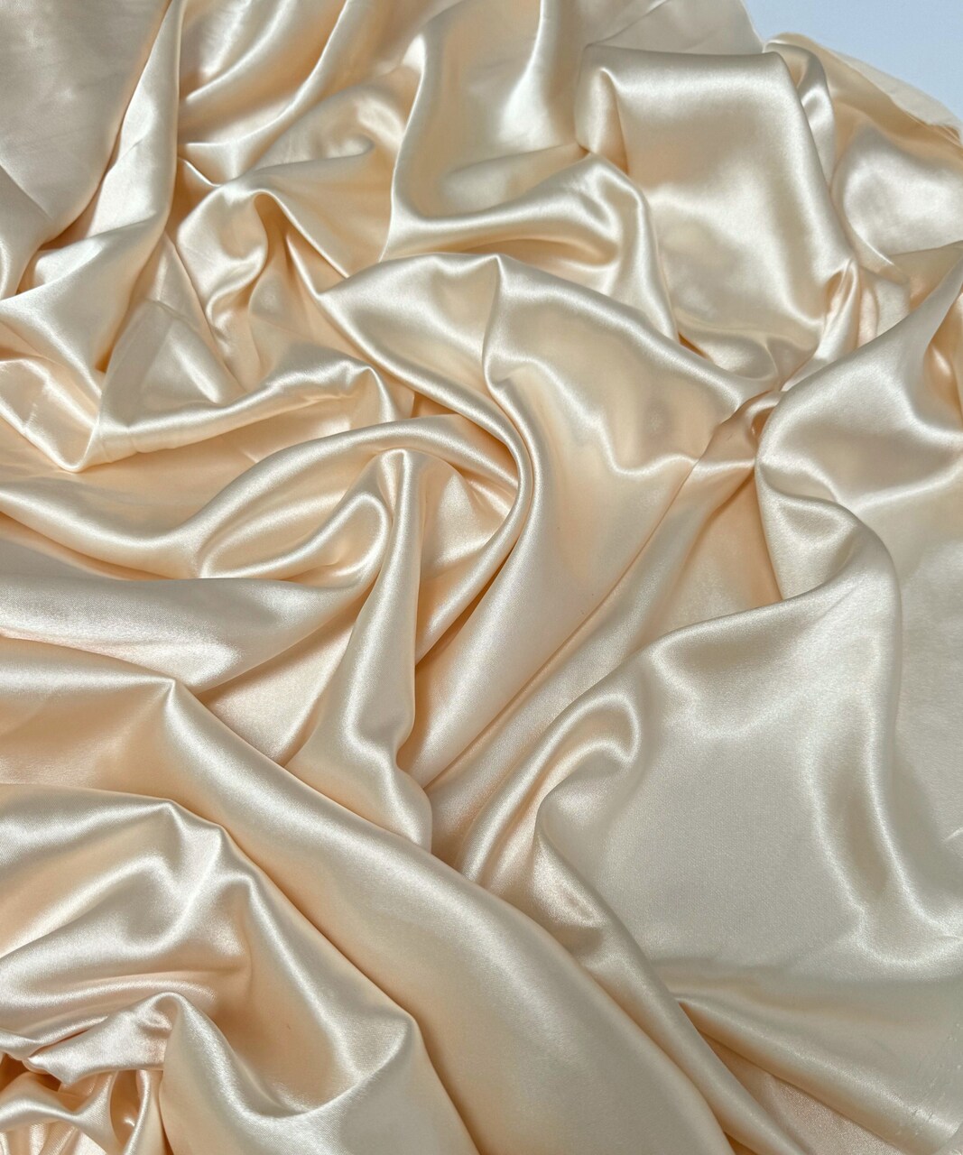 Champagne Stretch Charmeuse Satin Fabric by the Yard, 58" Wide Silky Lightweight Satin for Bridesmaid Dresses, Gowns, Lingerie